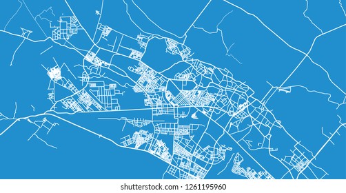 Urban vector city map of Kanpur, India