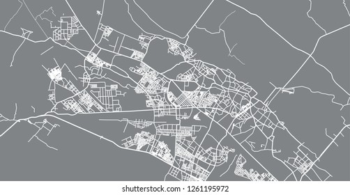 Urban vector city map of Kanpur, India
