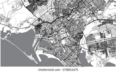 Mapa urbano vectorial de Karachi, Pakistán, Asia.
