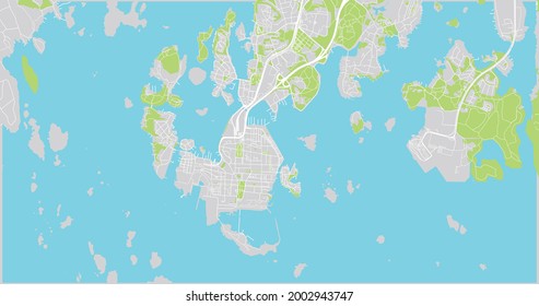 Urban vector city map of Karlskrona, Sweden, Europe