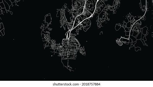 Urban vector city map of Karlskrona, Sweden, Europe