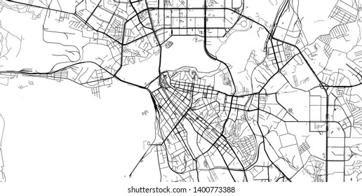 Urban vector city map of Kazen, Russia