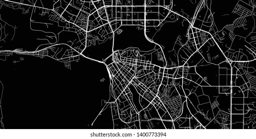 Urban vector city map of Kazen, Russia