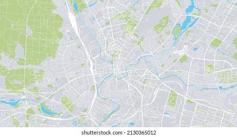 Mapa urbano vectorial de Kharkiv, Ucrania, Europa