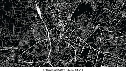 Urban vector city map of Kharkiv, Ukraine, Europe