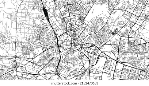 Mapa urbano vectorial de Kharkiv, Ucrania, Europa