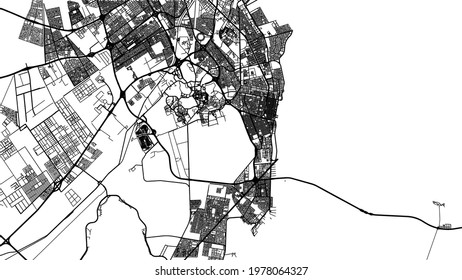 Urban vector city map of Khobar, Saudi Arabia, Middle East