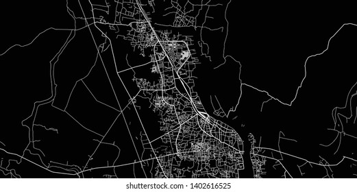 Urban vector city map of Khulna, Bangladesh