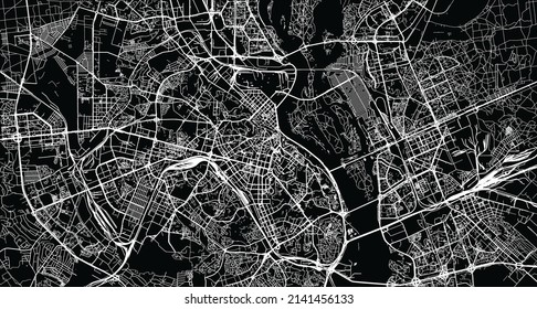 Urban vector city map of Kiev, Ukraine, Europe