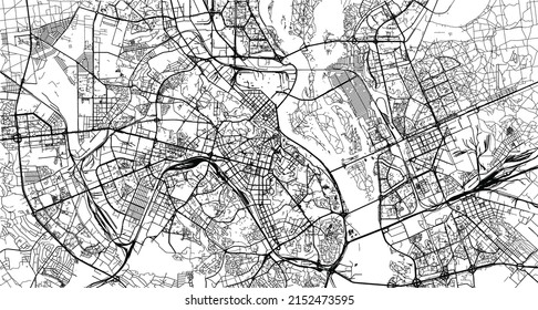 Urban vektorcity map of Kiew, Ukraine, Europa