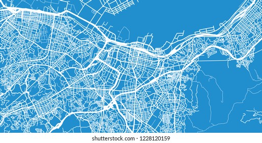 Urban Vector City Map Kitakyushu Japan Stock Vector (Royalty Free ...