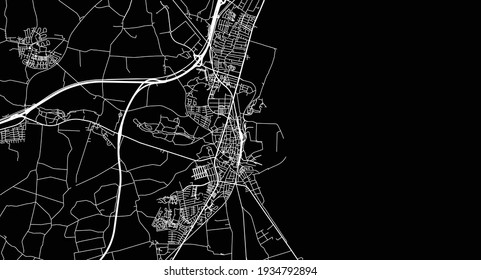 Urban vector city map of Koge, Denmark