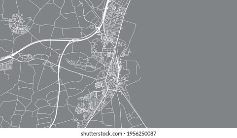 Urban vector city map of Koge, Denmark