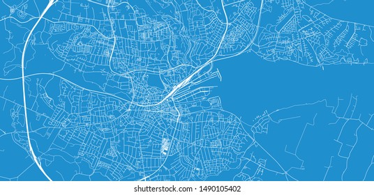 Urban vector city map of Kolding, Denmark