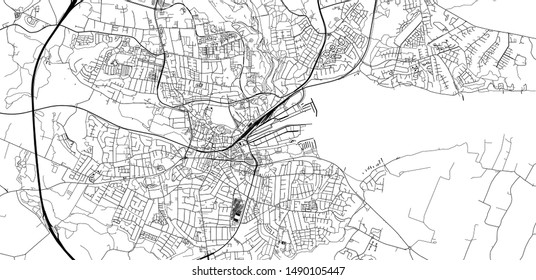 Urban vector city map of Kolding, Denmark