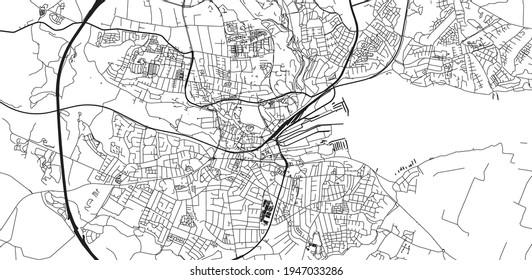 Urban vector city map of Kolding, Denmark