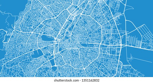 Urban vector city map of Konya, Turkey