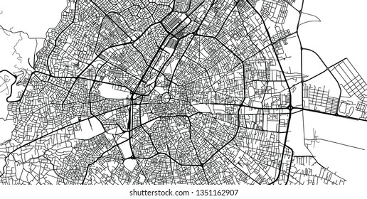 Urban vector city map of Konya, Turkey