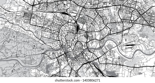 Mapa urbano vectorial de Cracovia, Polonia