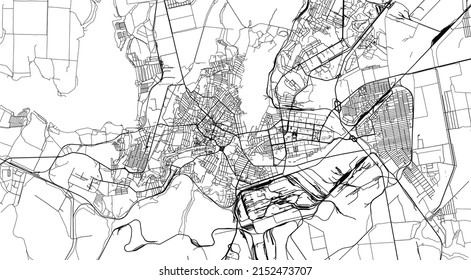 Urban vektorcity map of Kryvyi Rih, Ukraine, Europe