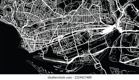 Urban vector city map of La Harve, France