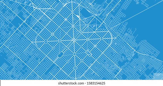 Urban vector city map of La Plata, Argentina