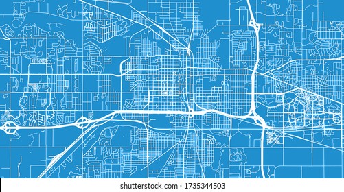 Urban vector city map of Lansing, USA. Michigan state capital