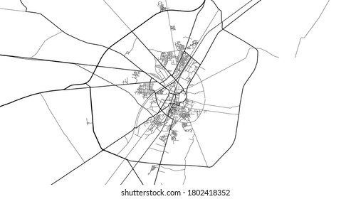 Urban vector city map of Larkana, Pakistan, Asia