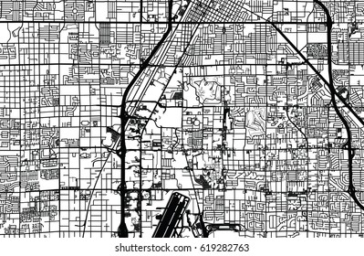 Urban vector city map of Las Vegas, USA