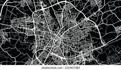 Urban vector city map of Le Mans, France