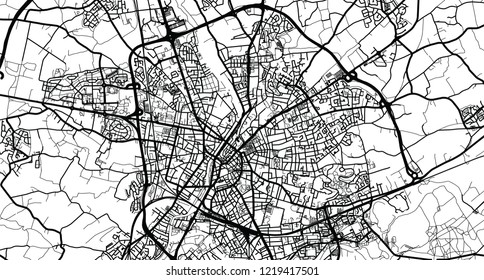 Urban vector city map of Le Mans, France