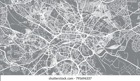 Urban vector city map of Leeds, England svg