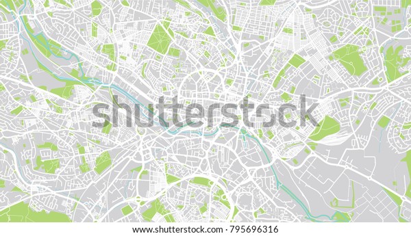 Urban Vector City Map Leeds England Stock Vector (Royalty Free ...