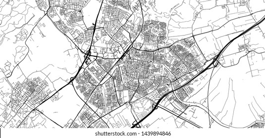 Urban vector city map of Leiden, The Netherlands