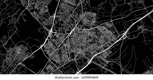 Urban vector city map of Leiden, The Netherlands