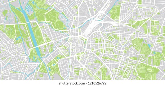 Urban vector city map of Leipzig, Germany