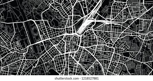 Urban vector city map of Leipzig, Germany