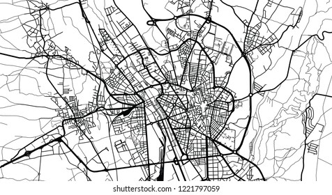 Urban vector city map of Leon, Spain