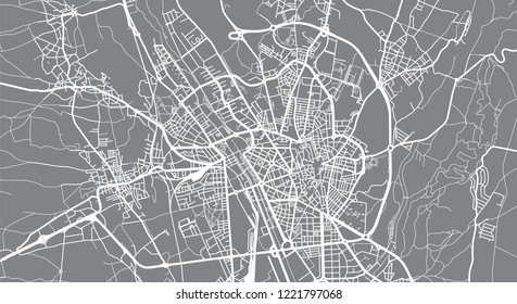 Urban vector city map of Leon, Spain