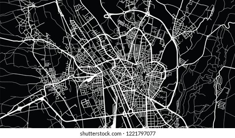 Urban vector city map of Leon, Spain