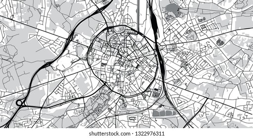 Urban vector city map of Leuven, Belgium