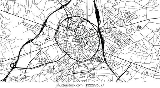 Urban vektorcity map of Leuven, Belgien