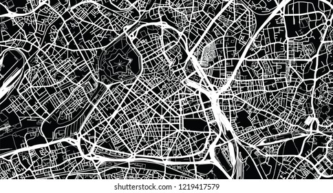 Urban vector city map of Lille, France