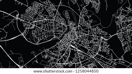 Urban vector city map of Limerick, Ireland
