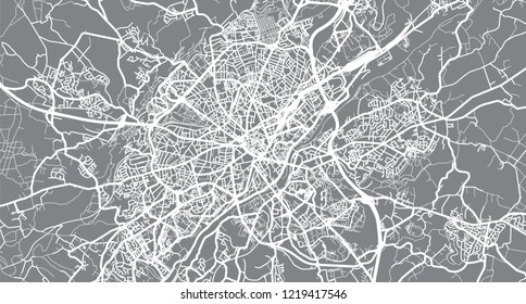 Urban vector city map of Limoges, France