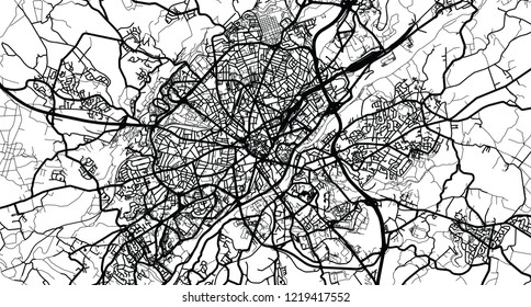 Urban vector city map of Limoges, France