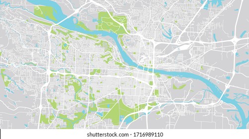 Urban vector city map of Little Rock, USA. Arkansas state capital