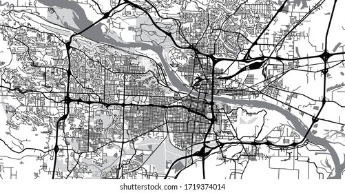 Urban vector city map of Little Rock, USA. Arkansas state capital