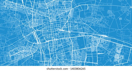 Urban vector city map of Lodz, Poland