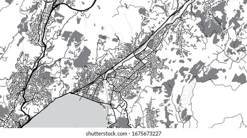 Urban Vector City Map Of Lower Hutt, New Zealand